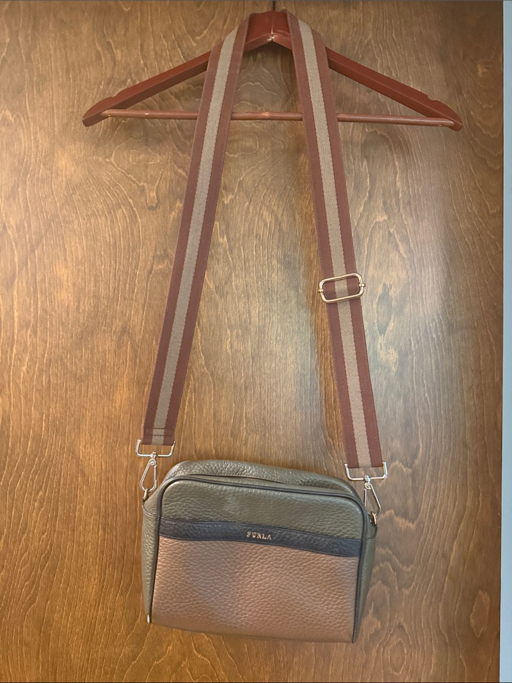 Furla Brown and Olive Crossbody Bag